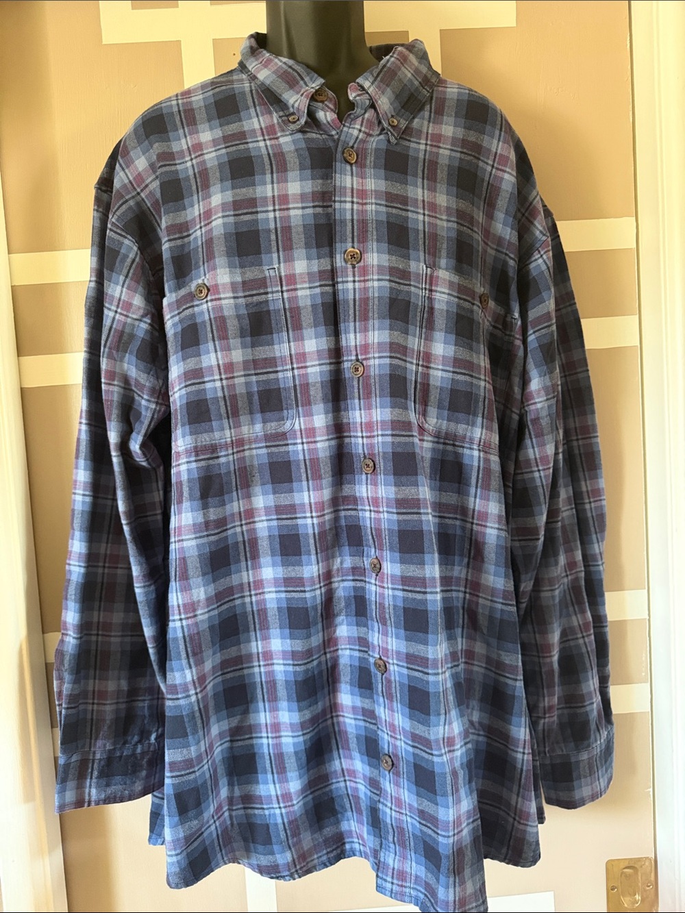 Duluth Trading Co. Men's Free Swingin’ Plaid Flannel LS Shirt, 2XL NEW W/TAGS